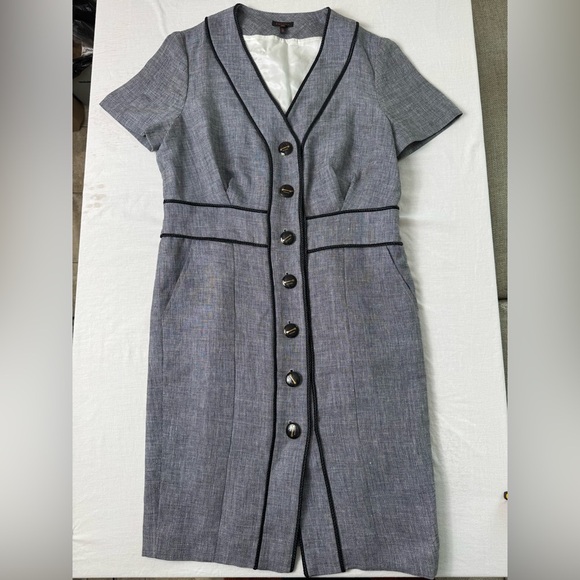 Elegant vintage Gray Button-Down Dress - Picture 1 of 12